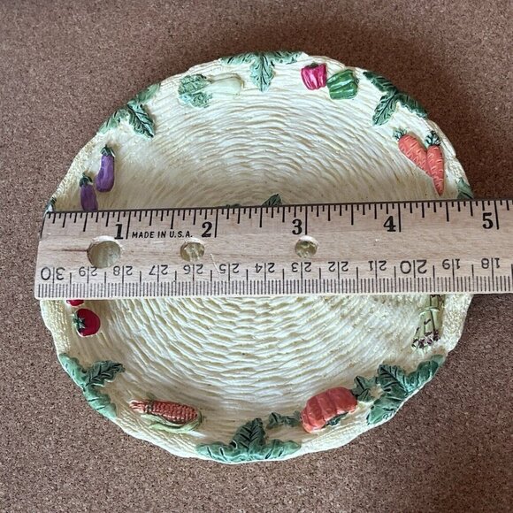 Vtg 90s Miniature Resin Asparagus Tea Set Mini Doll House Plate Garden Cottage - Picture 15 of 16